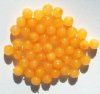 25 8mm Translucent Dyed & Coated Squash Orange Round Beads